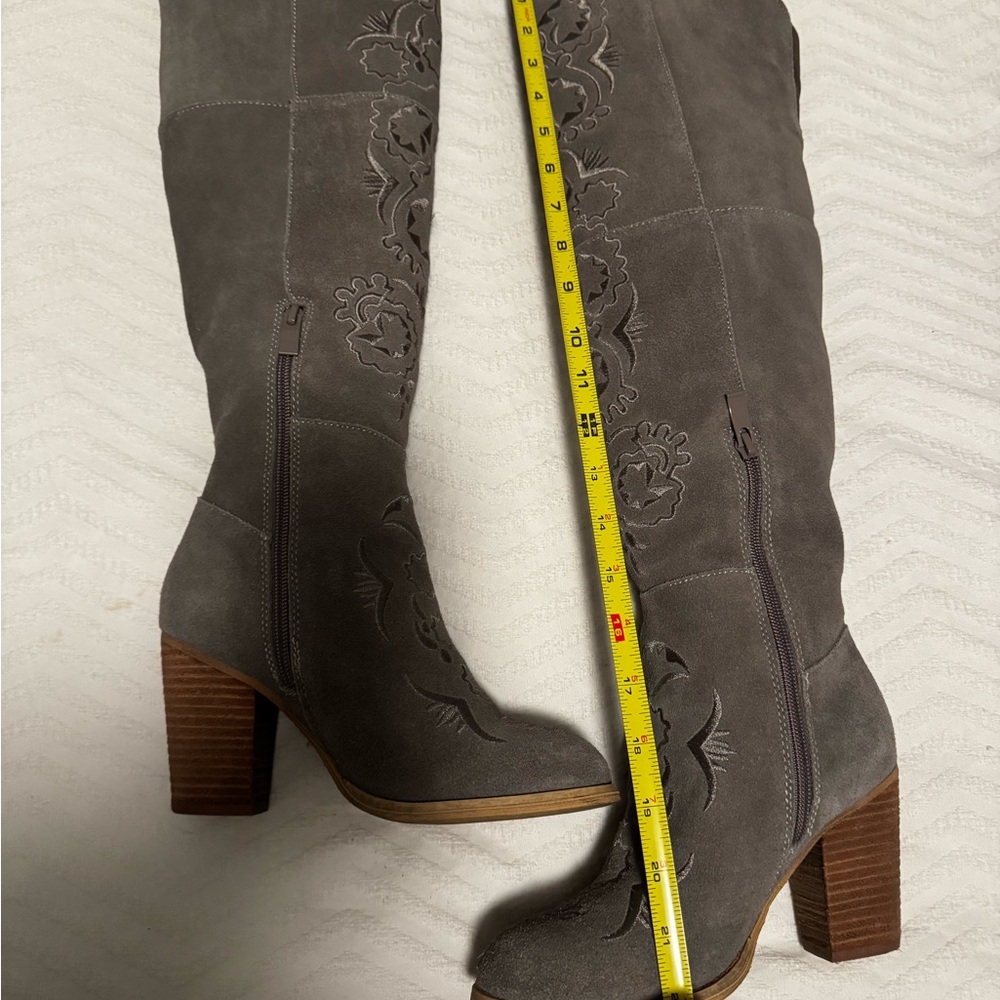 Grey Suede Over the Knee Boots. Perfect condition. Like new